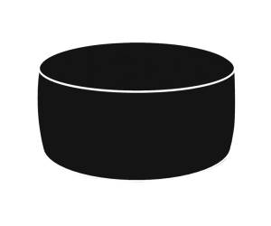 Pouf Ottoman 23 x 53 cm nero - 28239
