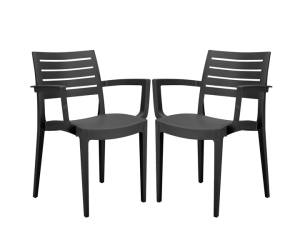 Sedia Firenze con braccioli 59 x 51 x 80 cm polipropilene antracite - 28230