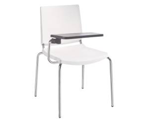 Seduta attesa Atenea ATT con tavoletta scrittoio senza braccioli bianco - 28246