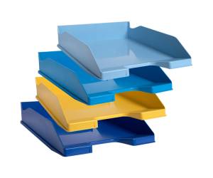 Set 4 vaschette portacorrispondenza Combo Midi Bee Blue colori assortiti - 28725