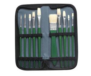 Pennello in setola per olio astuccio 10 pennelli assortiti - 29104