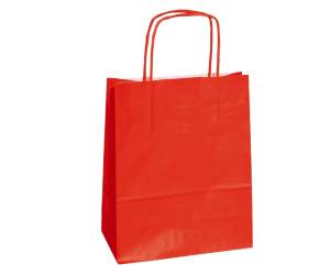 Shopper in carta maniglie cordino - 22 x 10 x 29 cm - rosso - conf. 25 sacchetti - Mainetti Bags - 037344 - 8029307037344 - DMwebShop