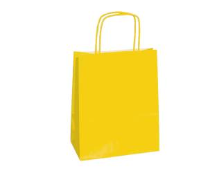 Shopper in carta maniglie cordino - 18 x 8 x 24 cm - giallo - conf. 25 sacchetti - Mainetti Bags - 072048 - 8029307072048 - DMwebShop