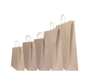 Shopper Twisted maniglie cordino 36 x 12 x 41 cm carta kraft sabbia Mainetti Bags - 2154