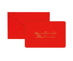 Biglietto natale con busta - 9 x 14 cm - stampa oro - rosso - conf. 100 pezzi - Rex Sadoch - 2107 - DMwebShop