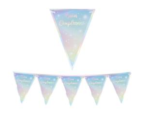 Festone bandiere Soft Rainbow Buon Compleanno 3 metri - 29147