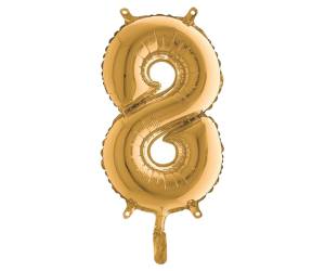 Palloncino numero 8 H 36 cm mylar oro - 29137