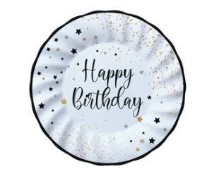 Piatto Happy Birthday diametro 25 cm carta - 29151