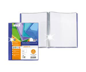 Portalistini Asso TI personalizzabile PP liscio 15 x 21 cm 50 buste blu - 544
