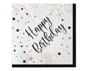 Tovagliolo Happy Birthday 33 x 33 cm carta - 29157