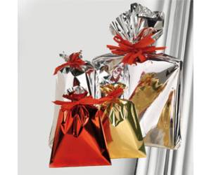 Busta regalo senza patella adesiva 50 x 75 cm 30 micron PPL metal lucido argento - 29336