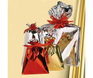 Busta regalo senza patella adesiva 50 x 75 cm 30 micron PPL metal lucido oro - 29338