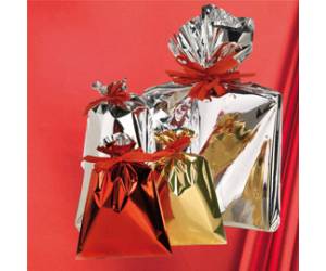 Busta regalo senza patella adesiva 50 x 75 cm 30 micron PPL metal lucido rosso - 29337