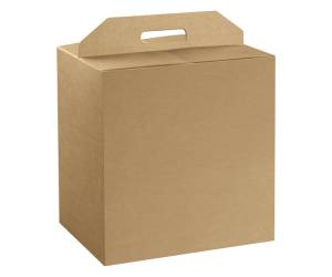 Scatola panettone e bottiglia 28 x 20 x 35 cm cartone liscio avana - 29347