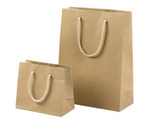 Shopper maniglie cordino cotone 27 x 37,12 cm 160 gr carta kraft avana - 29359