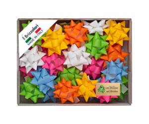 Stelle di nastro similpaper 15 mm x diametro 6,5 cm colori assortiti primavera Brizzolari 00221499 - 29330