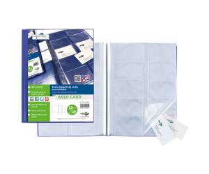 Porta biglietti da visita Asso Card - 21 x 29,7 cm - 10 buste con 10 tasche ciascuna - blu - Sei Rota - 57000207 - 8004972029955 - DMwebShop