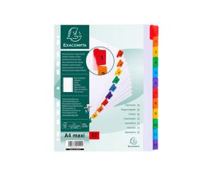 Separatore numerico 1,12 cartoncino bianco 160 gr tasti colorati A4 maxi - 16927