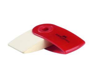 Gomma Sleeve Mini - 55 x 28 x 15 mm - con custodia protettiva rossa e blu - Faber Castell - 182411 - 9556089824118 - DMwebShop