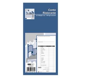 Blocco conto ristorante con dettaglio voci uso mano 22 x 10 cm 100 fogli - 13026