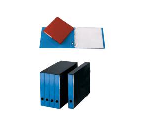 Gruppo 4 portatabulati ad anelli dorso 5 cm 31,5x42 cm azzurro - 3580