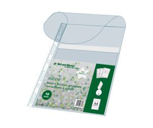 Buste forate con soffietto e patella - spessore 25 mm - liscio - 21 x 30 cm - trasparente - conf. 10 pezzi - Starline - 1910003 INCOLORE - 8025133037893 - DMwebShop