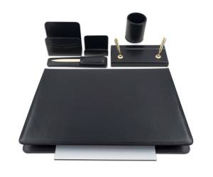 Servizio scrittoio Classic - similpelle - 6 componenti - nero - City Time - 121-N - 8002787001210 - DMwebShop