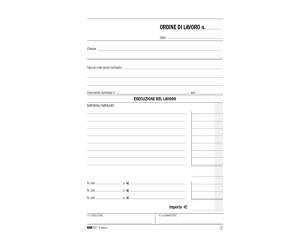 Blocco ordine di lavoro - 50 fogli - 2 copie autoricalcanti - 23 x 15 cm - Edipro - E5663A - 8023328566319 - DMwebShop