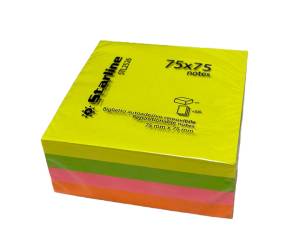 Biglietti adesivi Cubo assortito neon 75 x 75 mm 70 gr 320 fogli Starline - 5380