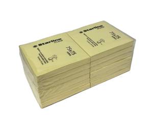 Blocchetto biglietti adesivi giallo 75 x 75 mm 70 gr 100 fogli - 5405