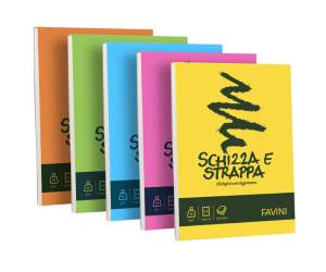 Blocco Schizza e Strappa - A5 - 150 x 210 mm - 50 gr - 150 fogli - conf. 5 pezzi - Favini - A200705 - 32636A - DMwebShop