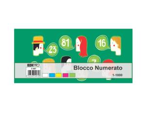 Blocchi numerati - 1-1000 - 5 colori assortiti - 6 x 13 cm - conf. 5 pezzi - Edipro - E5407NEW - 8023328540708 - DMwebShop