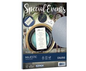 Carta metallizzata Special Events - A4 - 120 gr - argento - conf. 20 fogli - Favini - A69U154 - 8007057617276 - DMwebShop