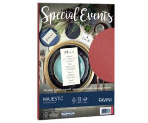 Carta metallizzata Special Events - A4 - 120 gr - rosso - conf. 20 fogli - Favini - A69C154 - 8007057617313 - DMwebShop