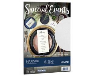 Carta metallizzata Special Events - A4 - 250 gr - bianco - conf. 10 fogli - Favini - A690174 - 8007057617405 - DMwebShop
