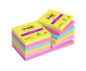 Blocco foglietti Super Sticky - 654-12SSUCC - 76 x 76 mm - colori Ultra - 90 fogli - conf. 12 pezzi - Post-it - 7100290156 - 4064035065683 - DMwebShop