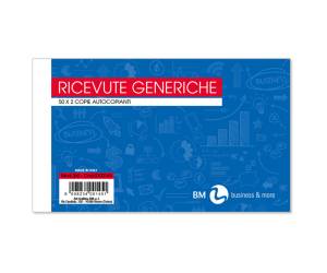 Blocco ricevute generiche - 2 copie autoricalcanti - 10 x 17 cm - 50 fogli - conf. 5 pezzi - BM - 0100145 - 8008234001451 - DMwebShop
