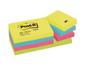 Blocco foglietti Colori Energy - 653-TFEN - colori assortiti - 38 x 51 mm - 72 gr - 100 fogli - conf. 12 pezzi - Post it - 7100290179 - 4064035065898 - DMwebShop