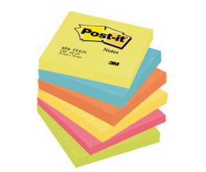 Blocco foglietti Colori Energy - colori assortiti - 76 x 76 mm - 72 gr - 100 fogli - conf. 6 pezzi - Post-it - 7100296019 - 64209A - DMwebShop