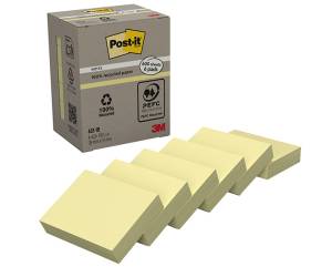Blocco Notes Green - 653-1B - 38 x 51 mm - 100% riciclabile - giallo - 100 fogli - conf. 6 pezzi - Post-it - 7100172254 - 64220/A - DMwebShop