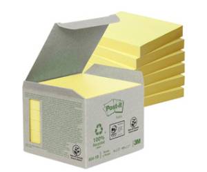 Blocco Notes Green - 654-1B - 76 x 76 mm - 100 fogli - riciclabile - giallo - conf. 6 pezzi - Post-it - 7100172252 - 4054596723139 - DMwebShop