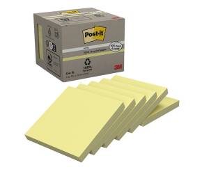 Blocco Notes Green - 654-1B - 76 x 76 mm - 100 fogli - riciclabile - giallo - conf. 6 pezzi - Post-it - 7100172252 - 4054596723139 - DMwebShop