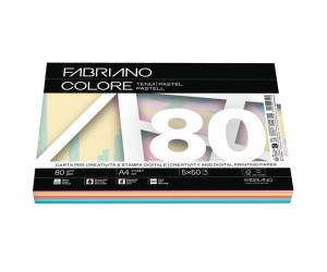 FabrianoColore - A4 - 80 gr - mix 5 colori tenui - conf. 250 fogli - Fabriano - 19100811 - 8001348234456 - DMwebShop
