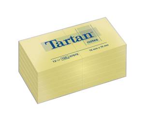 Blocchi adesivi Notes Tartan 100 fogli 7,6x7,6 cm giallo pastello 7100296531 - 2826