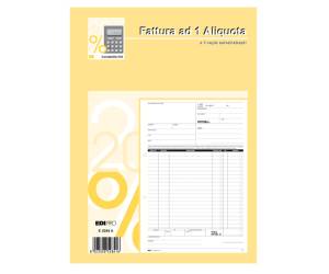 Blocco fatture 1 aliquota Iva 33,33,33 fogli autoautoricalcanti 29,7 x 21 cm - 3975