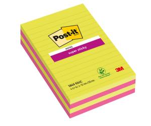 Blocco foglietti Super Sticky rettangolari 5845,4SSUC a righe 127 x 203 mm 45 fogli - 4641