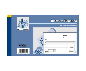 Blocco ricevute generiche 50 fogli 2 copie autoricalcanti 9 - 9 x 17 cm 50 fogli Edipro E5563C - 2722