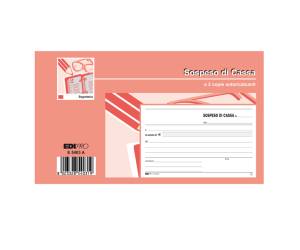 Blocco sospeso di cassa 50 fogli 2 copie autoautoricalcanti 10 x 17 cm - 3984