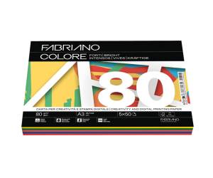 Carta Colore A3,80 gr mix 5 colori forti confezione 250 fogli - 5834