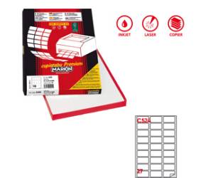 Etichette adesive C 524 in carta angoli arrotondati permanenti 56 x 28 mm - 4875